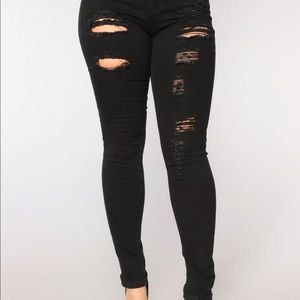 Fashion nova Tris skinny jeans- black